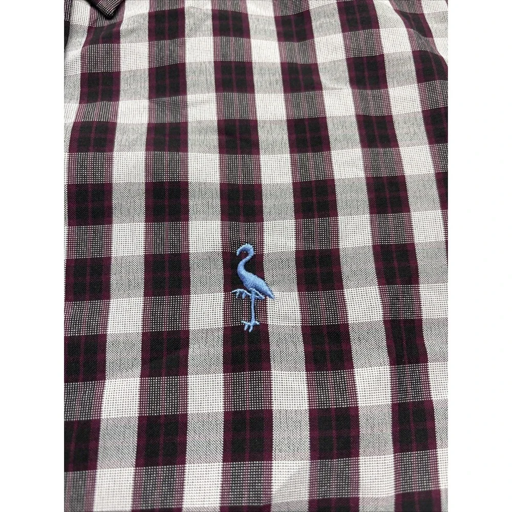 Tailorbyrd Boys Lux‎ Performance Gingham Button Down Shirt Wine L 14-16 B24522LS